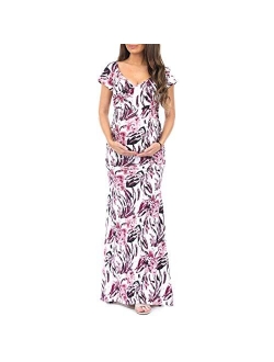 Women's Wrap Maternity Ruched Mermaid Dress