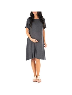 Womens Maternity T Shirt Dress with Pockets