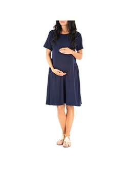 Womens Maternity T Shirt Dress with Pockets