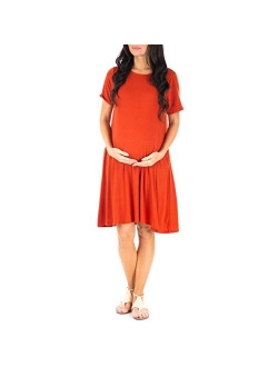 Womens Maternity T Shirt Dress with Pockets