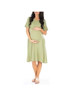 Womens Maternity T Shirt Dress with Pockets