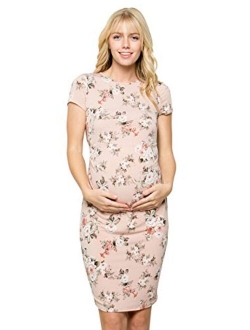 My Bump Women's Maternity Bodycon Causual Short Sleeve Mama Dress(Made in USA)