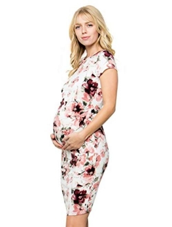 My Bump Women's Maternity Bodycon Causual Short Sleeve Mama Dress(Made in USA)