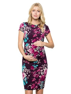 My Bump Women's Maternity Bodycon Causual Short Sleeve Mama Dress(Made in USA)