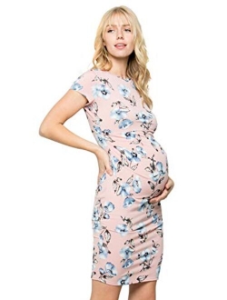 My Bump Women's Maternity Bodycon Causual Short Sleeve Mama Dress(Made in USA)