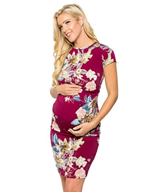 My Bump Women's Maternity Bodycon Causual Short Sleeve Mama Dress(Made in USA)