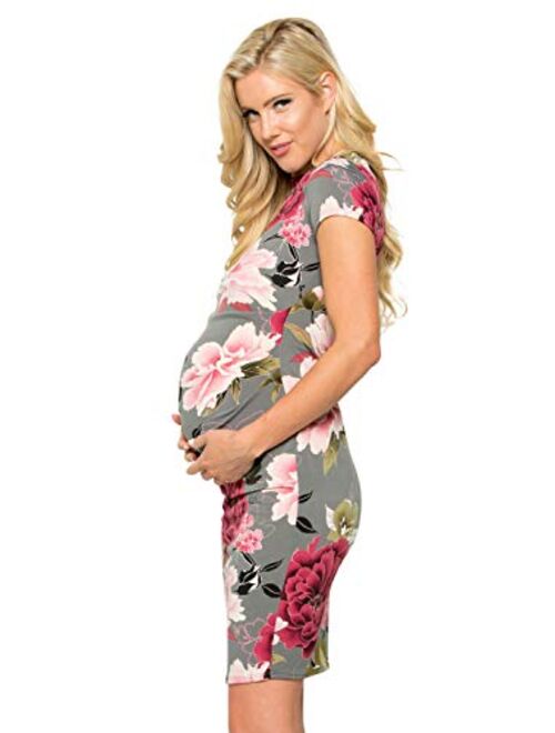 My Bump Women's Maternity Bodycon Causual Short Sleeve Mama Dress(Made in USA)