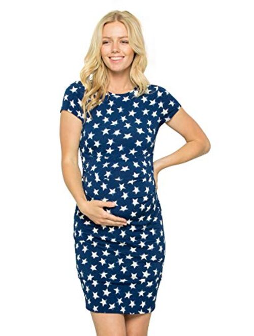 My Bump Women's Maternity Bodycon Causual Short Sleeve Mama Dress(Made in USA)