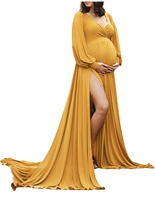 Buy ChoiyuBella Maternity Gown Bishop Sleeves Baby Shower Dress