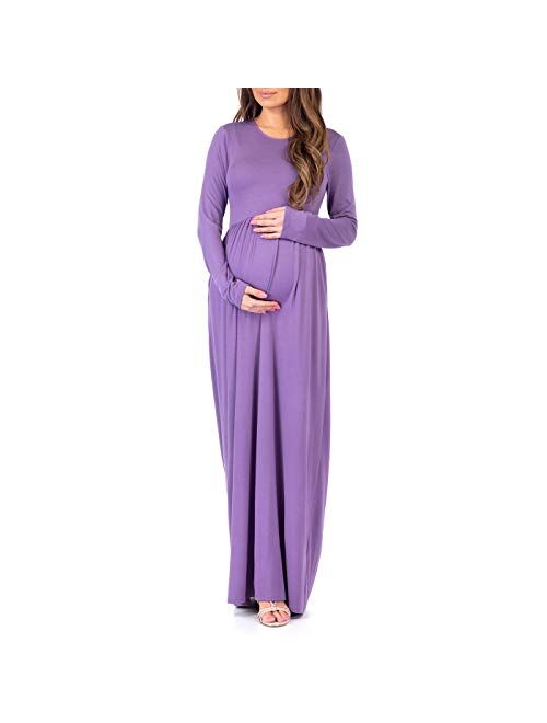 Mother Bee Maternity Long Sleeve Womens Ruched Dress with Pockets by Rags and Couture