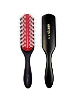 Denman Hair Brush for Curly Hair D3 (Black) 7 Row Classic Styling Brush for Detangling, Separating, Shaping and Defining Curls