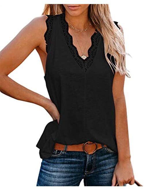 Uincloset Cotton Sleeveless With V Neck Relaxed Fit Top