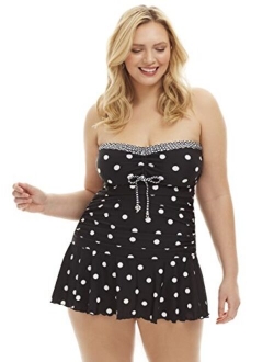 Always For Me Women's Plus Size Ruched One Piece Swimdress