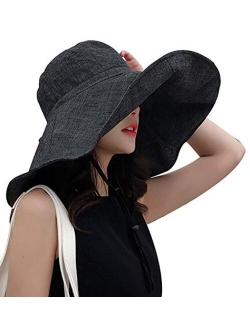 Women's Sun Hat Packable Reversible Bucket Hat UV Sun Protection Wide Brim Summer Beach Cap