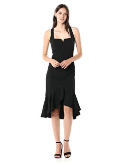 Taylor Dresses Women's Sleeveless Solid Flounce Skirt Cocktail Dress