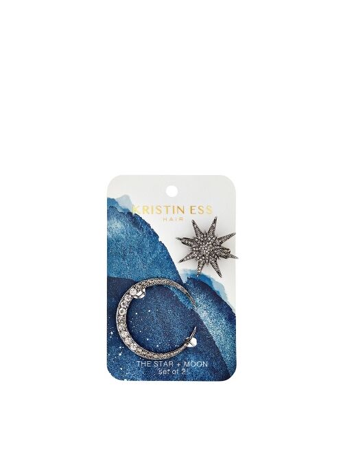 Kristin Ess Star and Moon Clip Set - 2pk