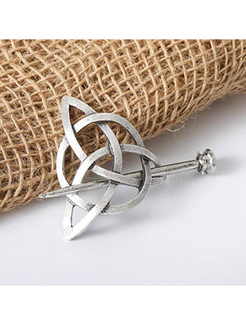 HAQUIL Celtic Jewelry Celtic Knot Triquetra Hairpin Stick Barrette Hair Clips Hair Accessories for Women and Girls