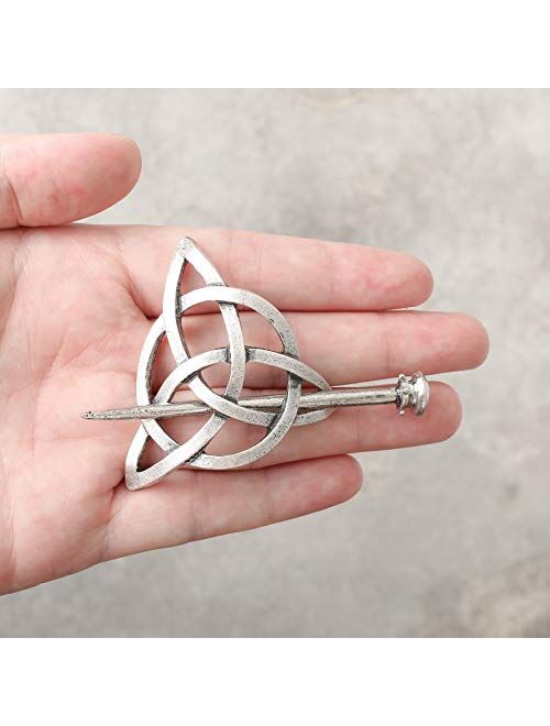 HAQUIL Celtic Jewelry Celtic Knot Triquetra Hairpin Stick Barrette Hair Clips Hair Accessories for Women and Girls