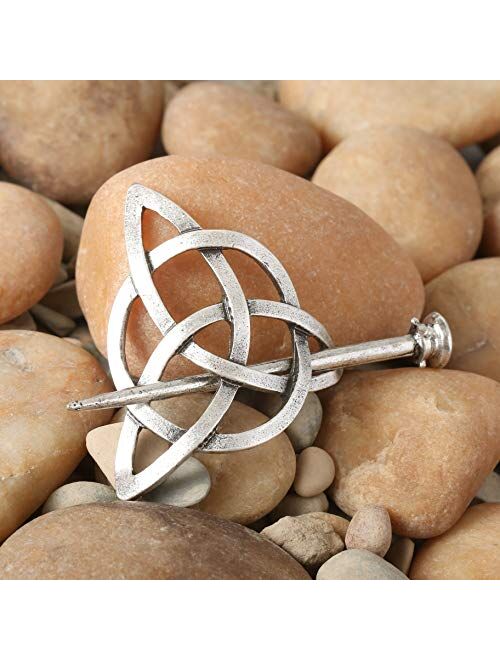 HAQUIL Celtic Jewelry Celtic Knot Triquetra Hairpin Stick Barrette Hair Clips Hair Accessories for Women and Girls