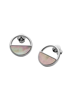 Women's Agnethe Silver-Tone Mother-of-Pearl Square Stud Earrings