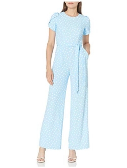 Women's Tulip Sleeve Jumpsuit with Self Belt