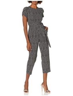 Women's Tulip Sleeve Jumpsuit with Self Belt