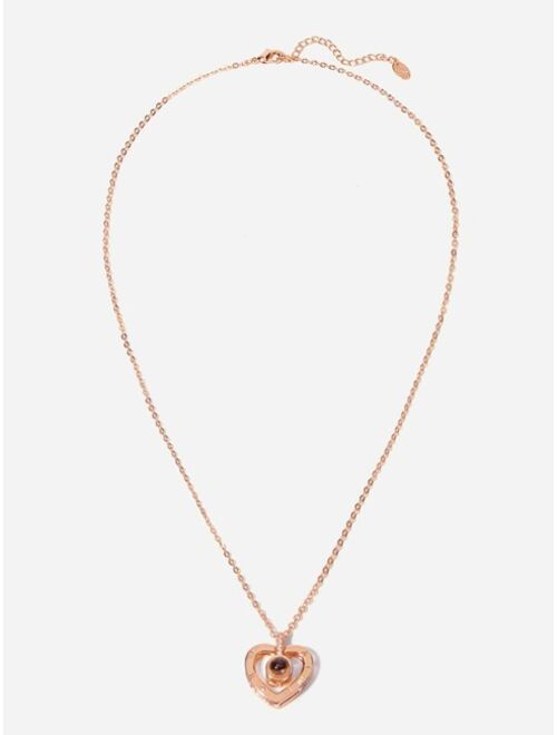 Shein Heart Pendant Projection Necklace