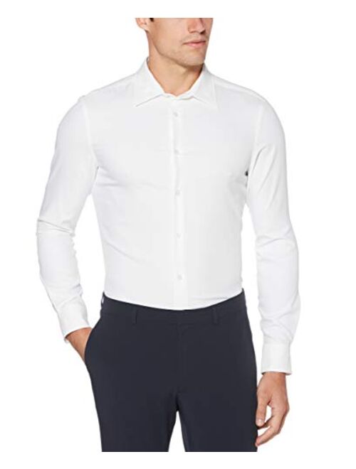 Perry Ellis Men's Slim Fit Solid Stretch Dress Shirt