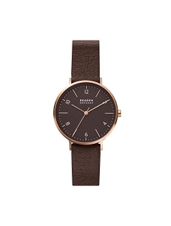 Womens Pro Planet Aaren Naturals Recycled Stainless Steel Minimalist Watch With Leather Alternatives Bands Made With Mulberry Bark, Cork And Apple