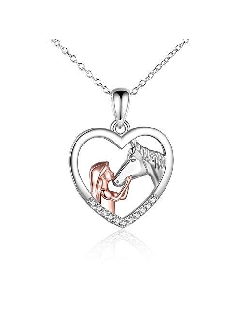 YFN Horse Pendant Necklace Sterling Silver Girls with Horse Gift For Women Girls