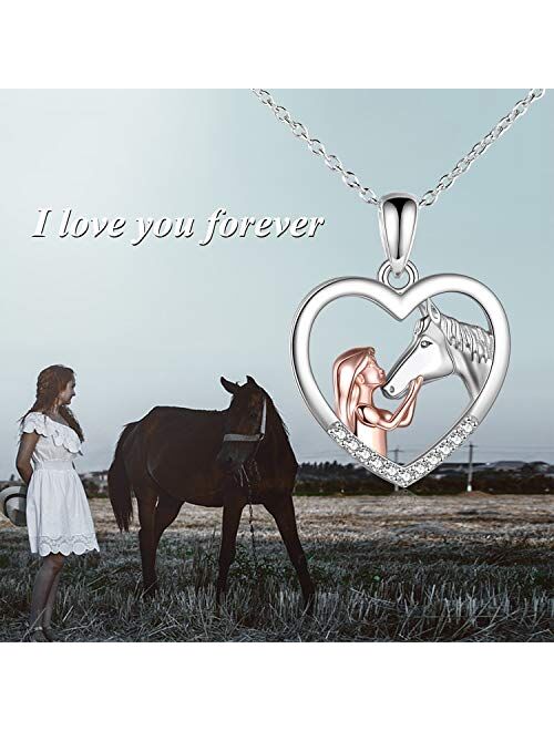 YFN Horse Pendant Necklace Sterling Silver Girls with Horse Gift For Women Girls