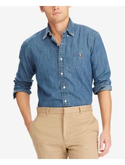 Men's Long Sleeve Classic-Fit Denim Shirt