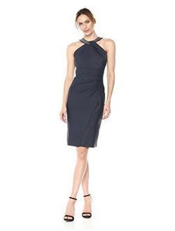 Women's Short Sheath Slimming Stretch Halter Neck Dress