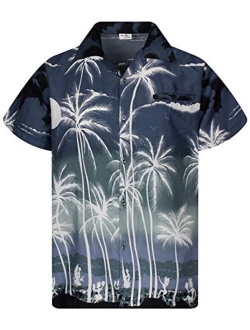 Funky Casual Hawaiian Shirt for Men Front Pocket Button Down Very Loud Shortsleeve Unisex Beach Print