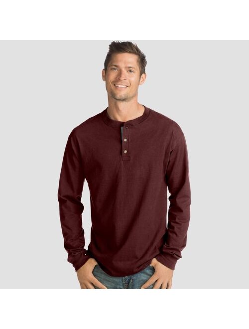 Hanes Men's Long Sleeve Beefy Henley Shirt