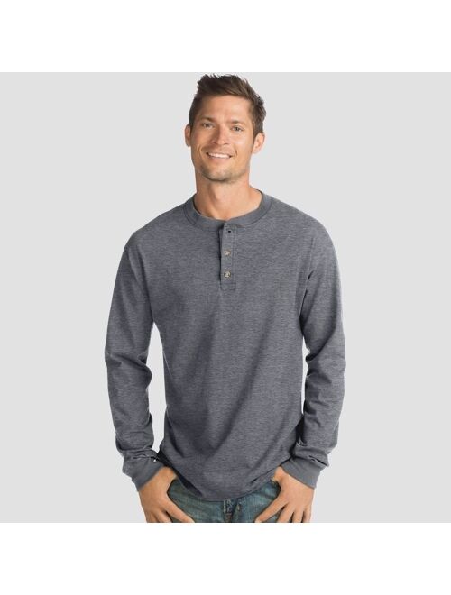 Hanes Men's Long Sleeve Beefy Henley Shirt