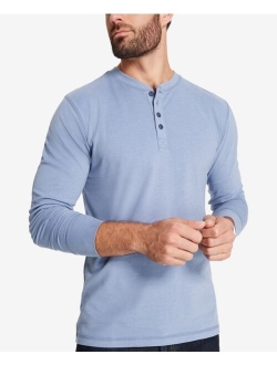 Men's Long Sleeve Brushed Jersey Henley T-shirt