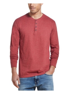 Men's Long Sleeve Brushed Jersey Henley T-shirt