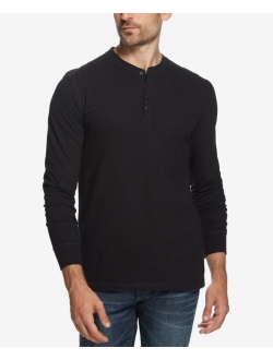 Men's Long Sleeve Brushed Jersey Henley T-shirt