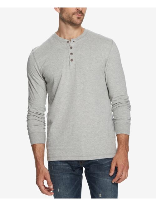 Weatherproof Vintage Men's Long Sleeve Brushed Jersey Henley T-shirt