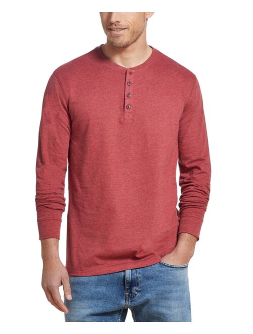 Weatherproof Vintage Men's Long Sleeve Brushed Jersey Henley T-shirt