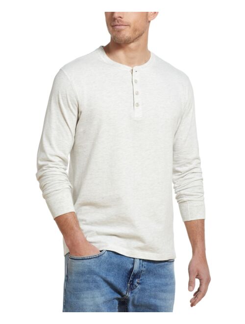 Weatherproof Vintage Men's Long Sleeve Brushed Jersey Henley T-shirt