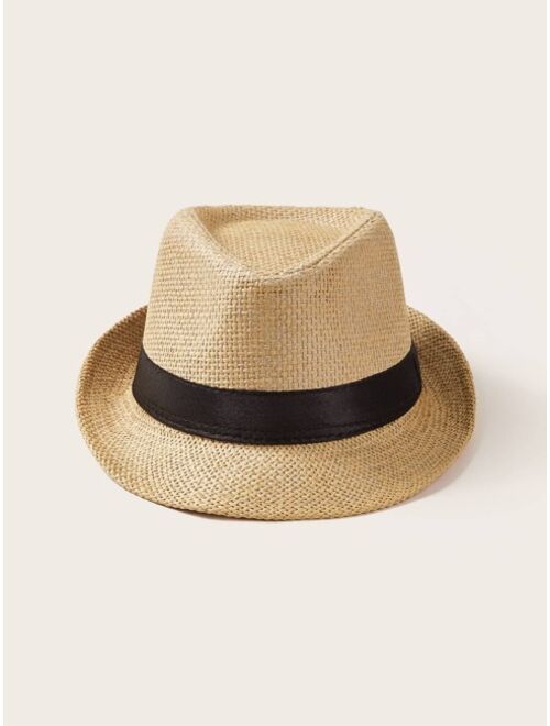 Shein Toddler Kids Belt Decor Straw Hat