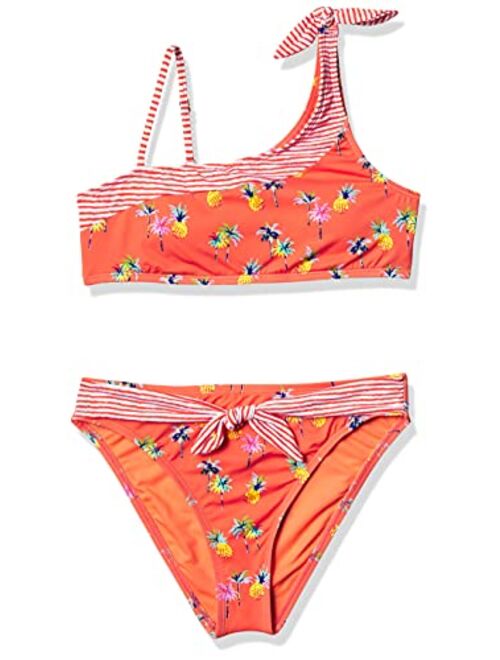 Hobie Kids Pineapple Paradise One Shoulder Bralette and Hipster Set (Big Kids)