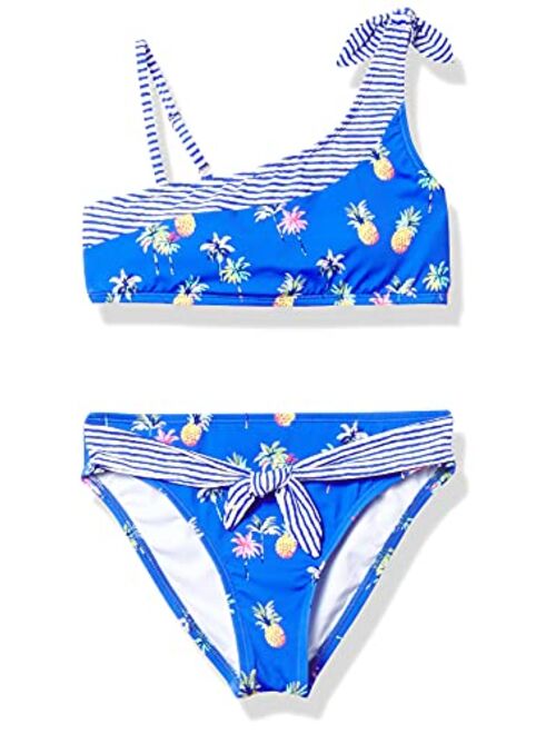 Hobie Kids Pineapple Paradise One Shoulder Bralette and Hipster Set (Big Kids)