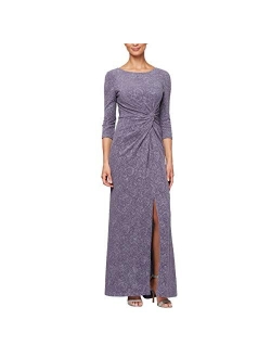 Women's Long Dress with Knot Front Detail