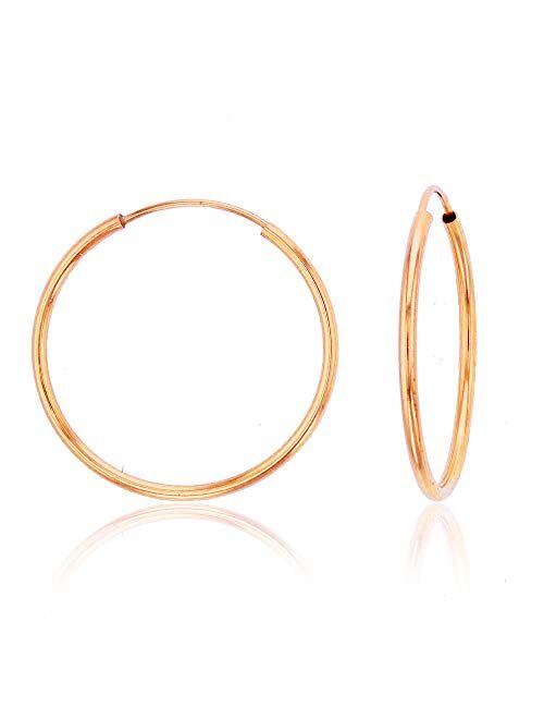 Solid 14K Yellow or White or Rose Gold 1mm Tube Cartilage Endless Flex Hoop Earrings | Huggies Hoops for Women Teens & Girls | Hypoallergenic | Cartilage Hoop Earrings | 