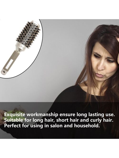 25/32/45/53mm Nylon & Bristle Hair Round Brush Ceramic Aluminium Hair Comb Professional Hairdressing Brush Barber Styling Comb