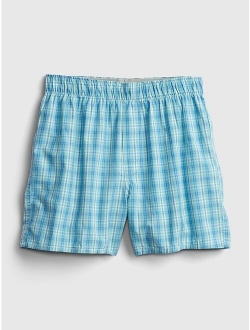 Poplin Plaid Elastic Waist Boxers