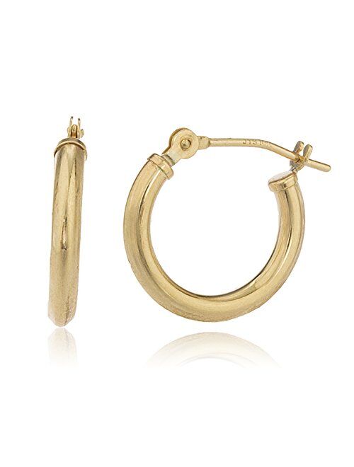 10k Yellow Gold 2mm Basic Pincatch Hoop Earrings